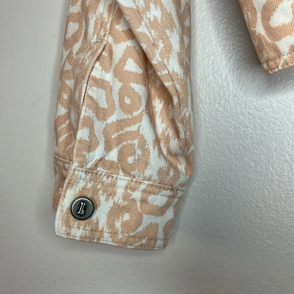 Pilcro Printed Trucker Jacket in Pink and White‎ size medium